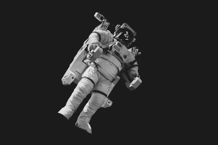 Astronaut in a space suit from at the Kennedy Space Center